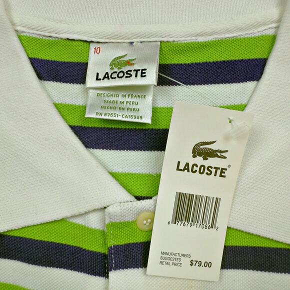 Lacoste Polo with Green and Blue Stripes - Picture 5 of 8
